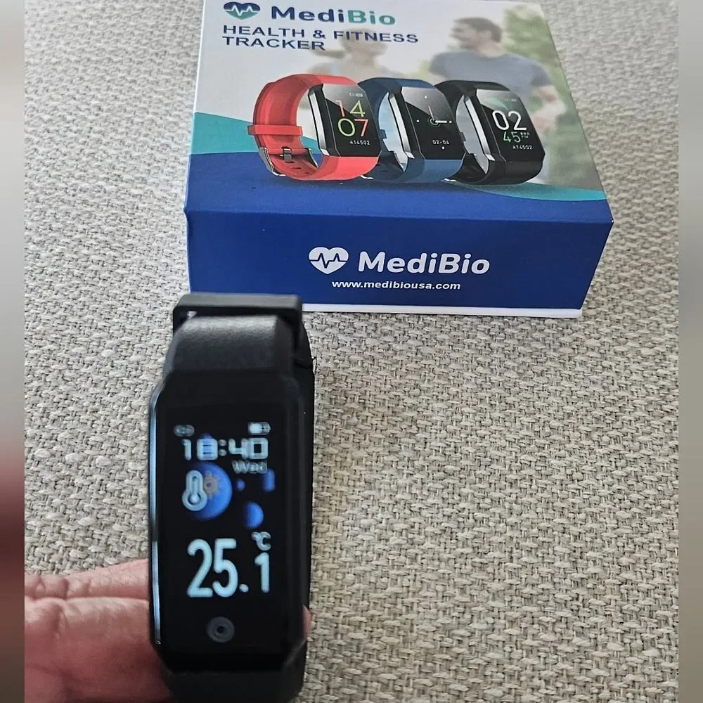 MediBio Health & Fitness Tracker Smart Band Black NEW, Never Used
